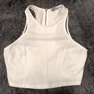 White racerback crop top